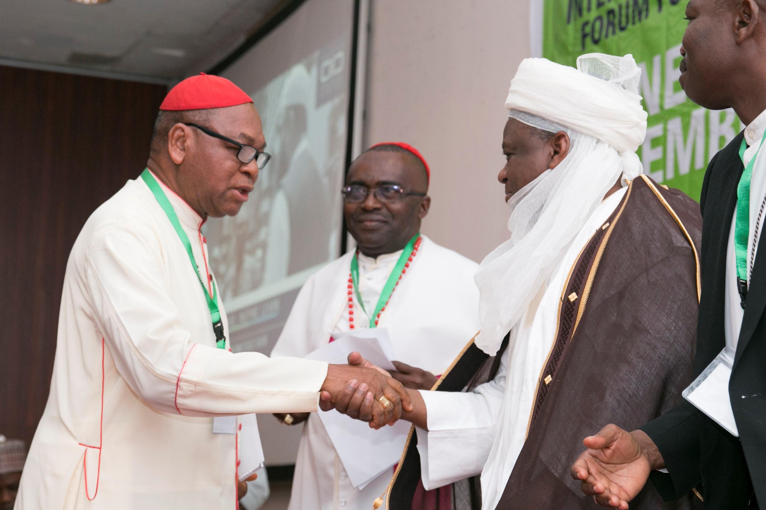 Christian and Muslim religious leaders participating in interfaith dialogue in Africa