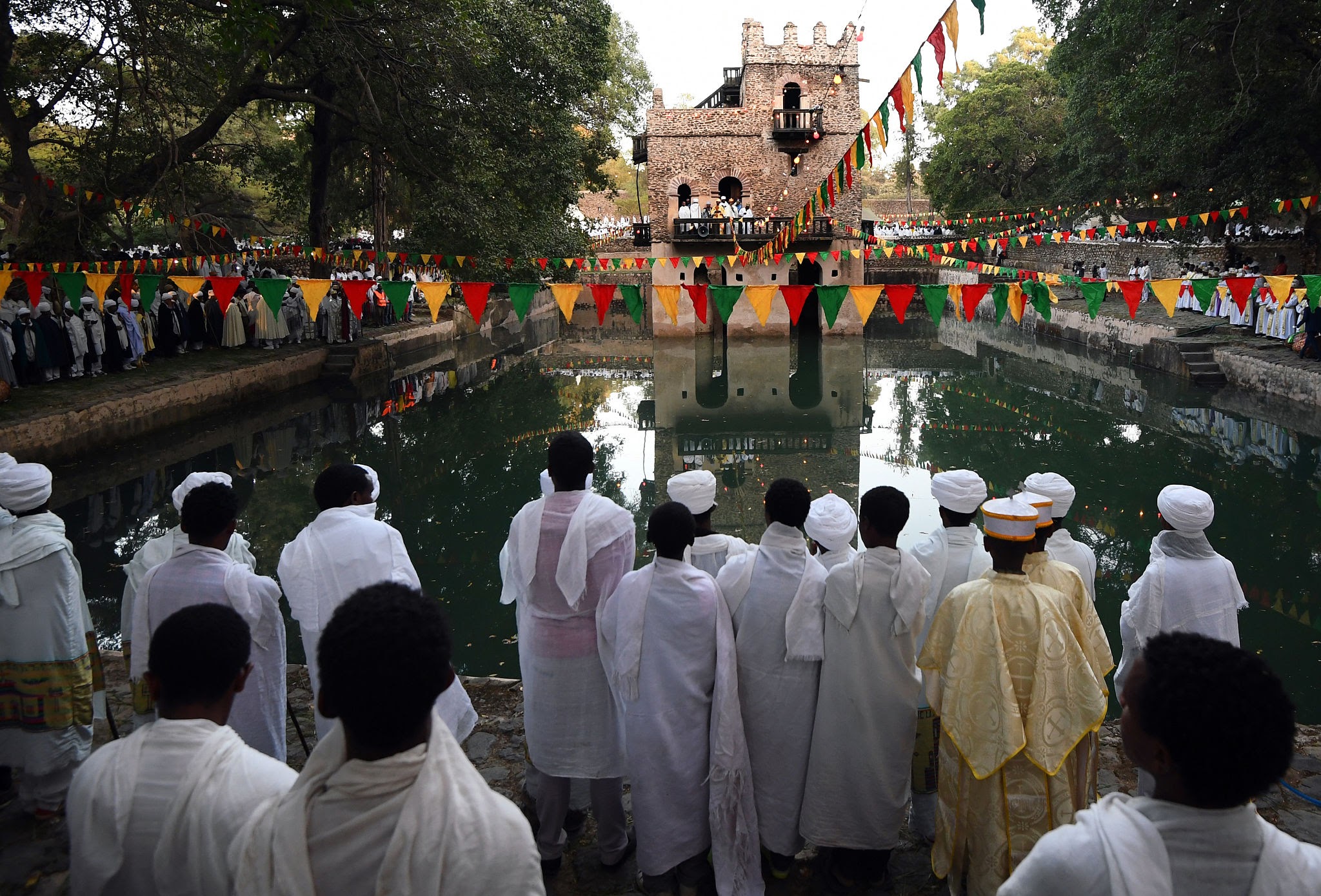 Fasilides' Bath in Gondar during Timkat